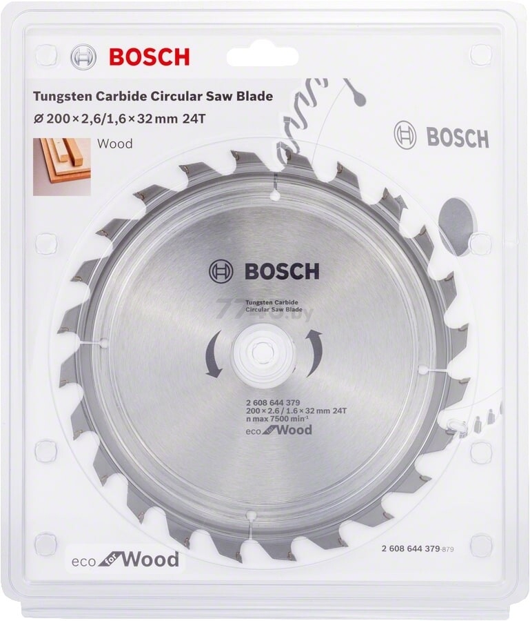 Диск пильный 200х32 мм 24 зуба BOSCH Eco for Wood (2608644379) - Фото 2